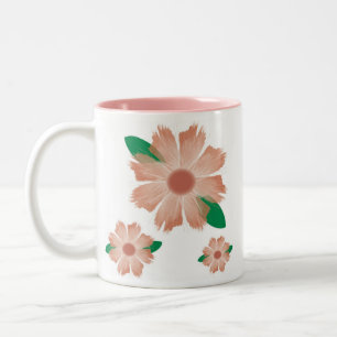 De Café Em Dois Tons A flor canhota desvanece-se caneca da escritura -