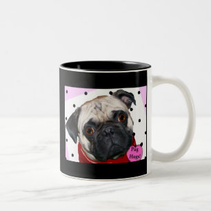 De Café Em Dois Tons Abrace uma caneca do Pug!