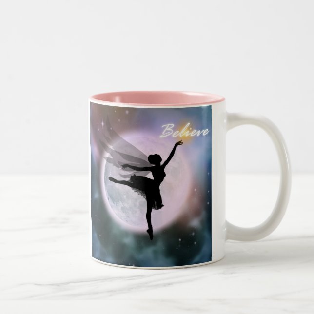 De Café Em Dois Tons Acredite a caneca feericamente da dança (Direita)