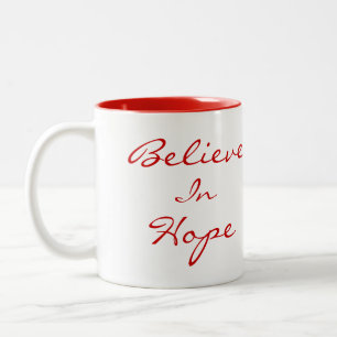 De Café Em Dois Tons Acredite na caneca da esperança