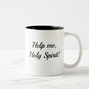 De Café Em Dois Tons Ajuda-me a caneca do Espírito Santo (preto)