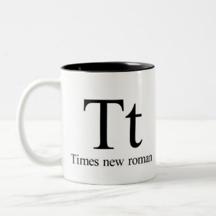 De Café Em Dois Tons Alfabeto da caneca da tipografia - Times New Roman