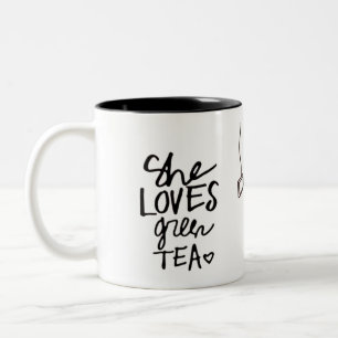 De Café Em Dois Tons ama a caneca do chá verde
