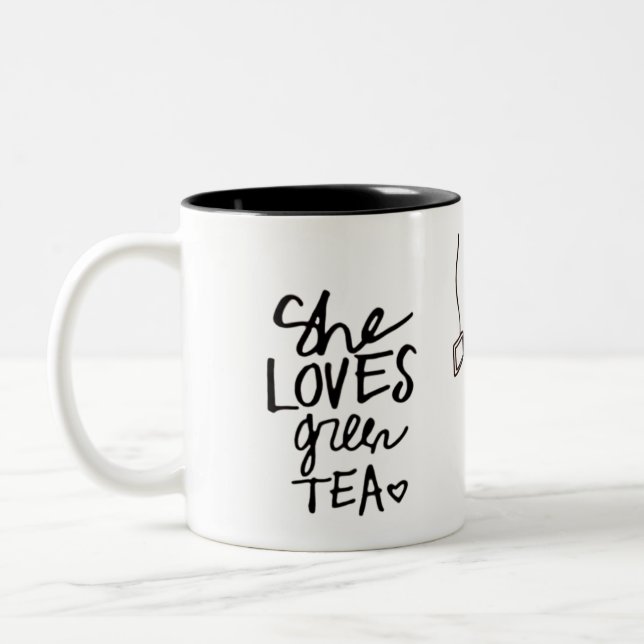 De Café Em Dois Tons ama a caneca do chá verde (Esquerda)