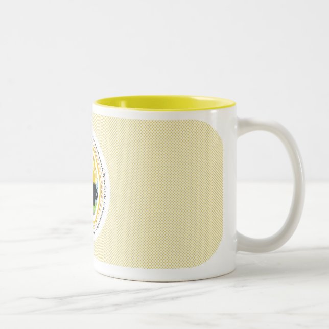 De Café Em Dois Tons AMARELO Luz do sol-Multilingue da CANECA do BOM (Direita)