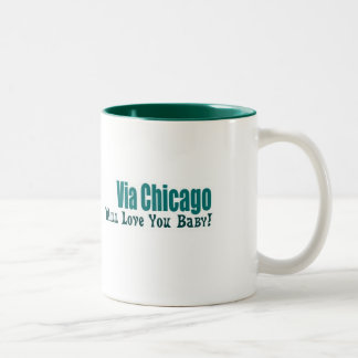 De Café Em Dois Tons Ame-o caneca do bebê