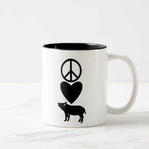 De Café Em Dois Tons Amor da paz & caneca dos porcos