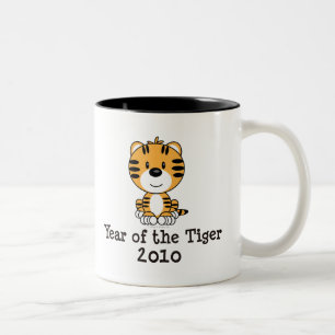 De Café Em Dois Tons Ano da caneca do tigre
