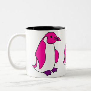 De Café Em Dois Tons AQ- caneca cor-de-rosa dos desenhos animados do