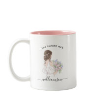 Aquarela Futuro Nome da Sra. Noiva | Caneca Monogr