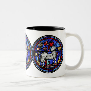 De Café Em Dois Tons Aries Astrologia Gótica Vidro Obtido Caneca