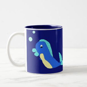 De Café Em Dois Tons Arthur na caneca Blue Background