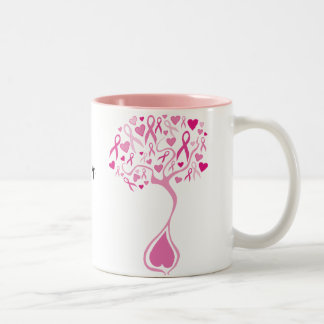De Café Em Dois Tons Árvore cor-de-rosa personalizada da caneca do