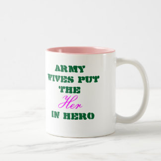 De Café Em Dois Tons As esposas do exército da caneca da esposa do