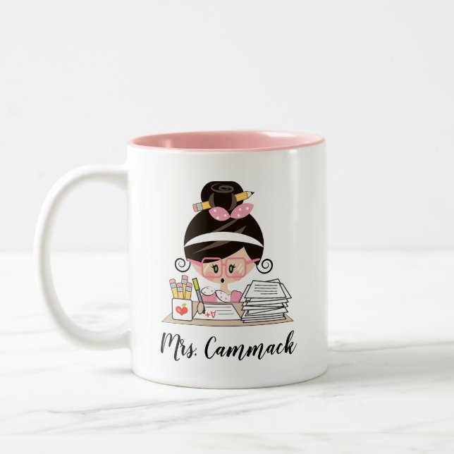 De Café Em Dois Tons Asiático personalizado da caneca do professor (Esquerda)