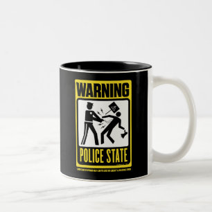 De Café Em Dois Tons Aviso: Caneca do estado policial