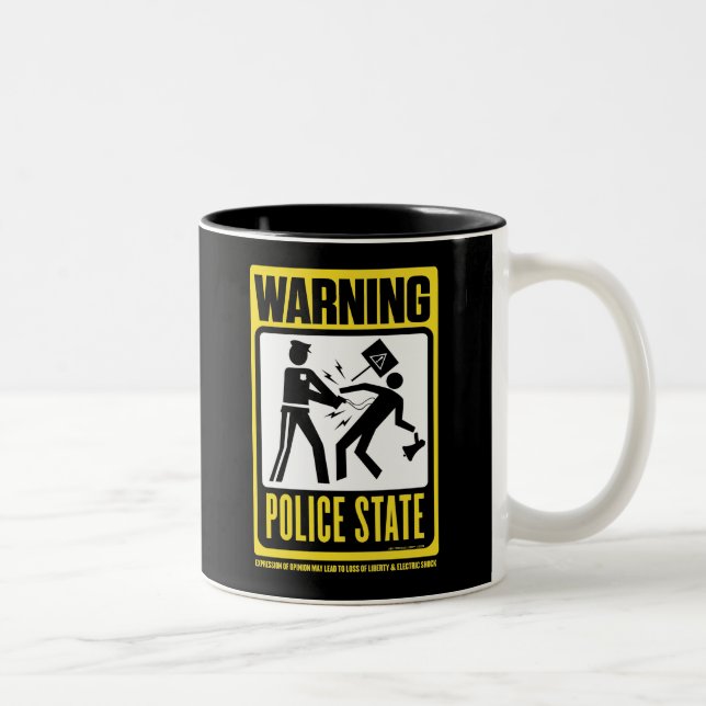 De Café Em Dois Tons Aviso: Caneca do estado policial (Direita)