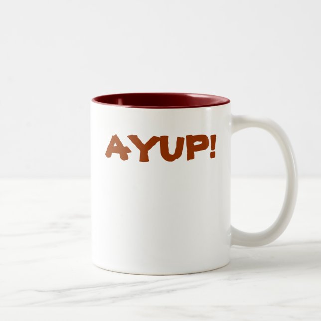 De Café Em Dois Tons AYUP! Caneca (Direita)