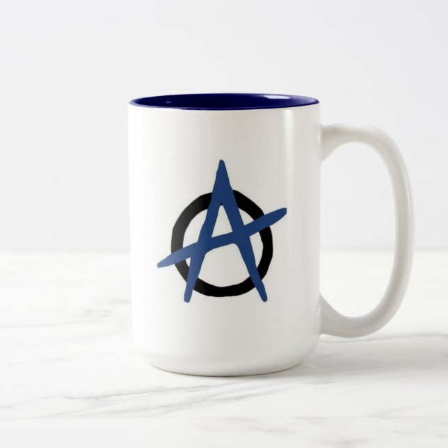 De Café Em Dois Tons Azul da caneca da anarquia (Direita)