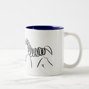 De Café Em Dois Tons Azul da caneca do cavalo do adestramento