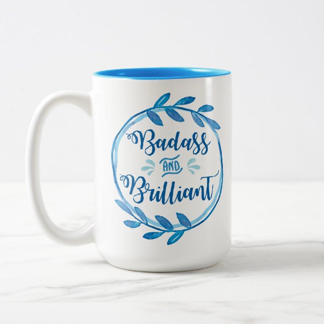 De Café Em Dois Tons Badass e caneca brilhante (Esquerda)
