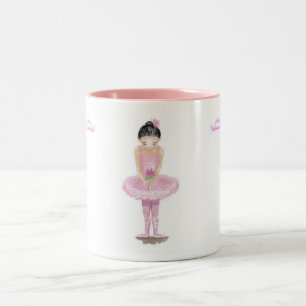 De Café Em Dois Tons Bailarina pequena na caneca cor-de-rosa da terra