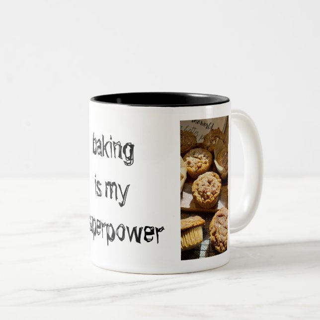 De Café Em Dois Tons Baking é minha caneca super poderosa (Frente Esquerda)