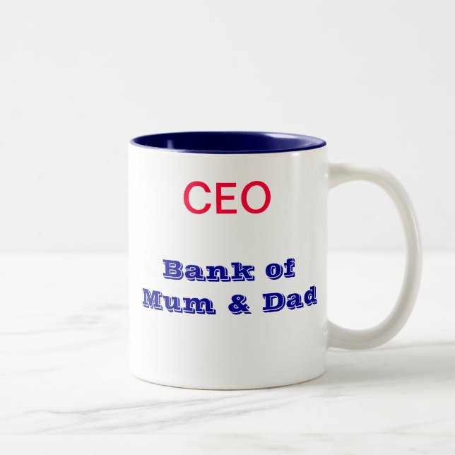 De Café Em Dois Tons Banco da caneca da mãe & do pai - CEO (Direita)