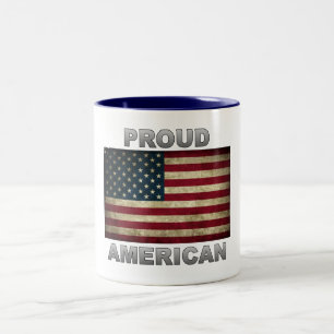 De Café Em Dois Tons Bandeira americana - americano orgulhoso - caneca