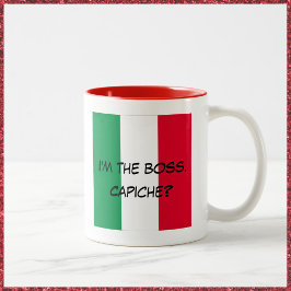 De Café Em Dois Tons Bandeira italiana bonita sou a caneca chefe