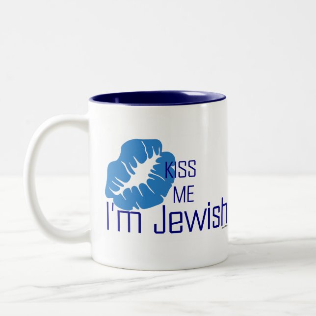 De Café Em Dois Tons Beije-me que eu sou caneca judaica (Esquerda)