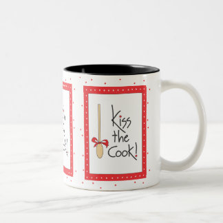 De Café Em Dois Tons Beije o cozinheiro! caneca