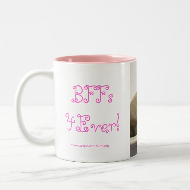 De Café Em Dois Tons BFFs4Ever! Caneca - rosa (Esquerda)