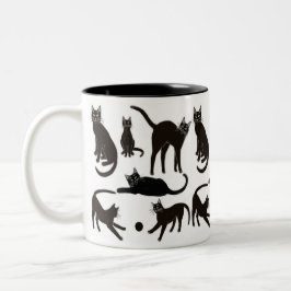 De Café Em Dois Tons Blackie a caneca do gato preto