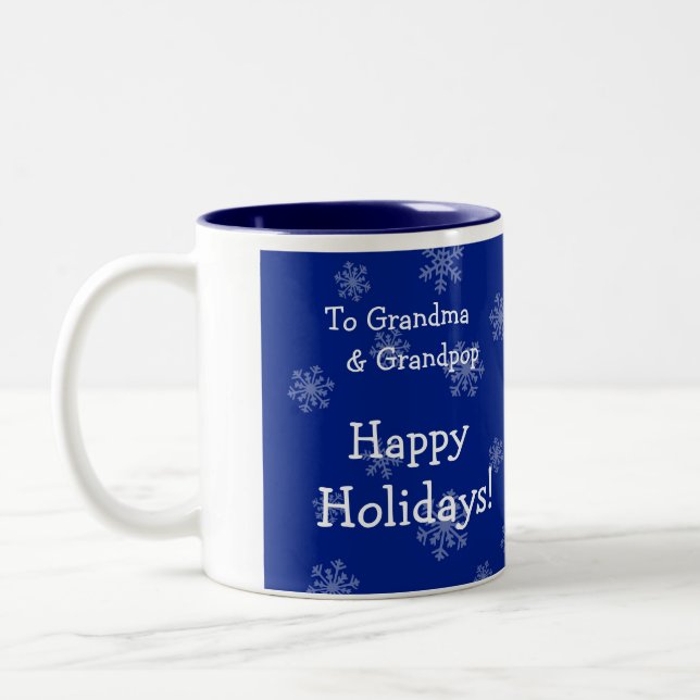 De Café Em Dois Tons Boas festas caneca da foto do Natal (Esquerda)