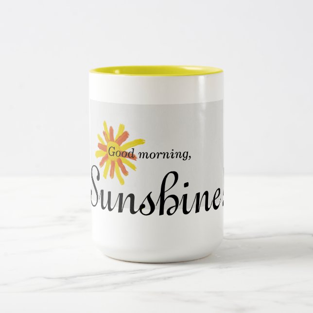 De Café Em Dois Tons Bom dia, luz do sol! caneca (Centro)