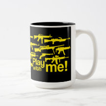Brinque comigo! caneca - preto-amarelo