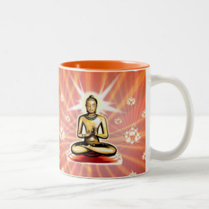 De Café Em Dois Tons Buddha Meditates caneca