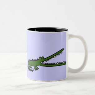 De Café Em Dois Tons BV crocodilo e caneca engraçados das pegadas