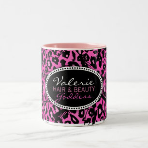 De Café Em Dois Tons Cabelo do impressão do leopardo & caneca