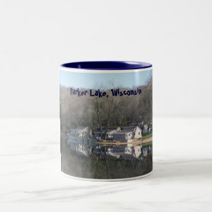De Café Em Dois Tons cabine na caneca do lago