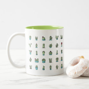 De Café Em Dois Tons Cactos e caneca dos Succulents