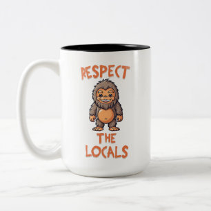 De Café Em Dois Tons Camiseta Sasquatch Respeito, Caneca do Pé Grande,