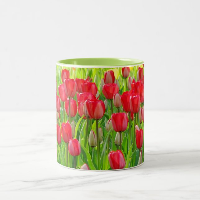 De Café Em Dois Tons Campo da caneca das tulipas (Centro)