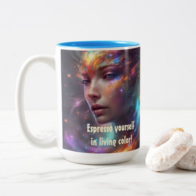 De Café Em Dois Tons Caneca (Com Donut)