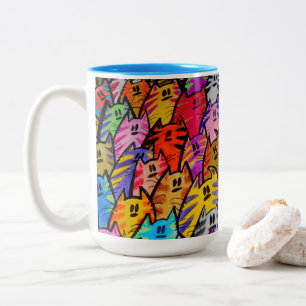 De Café Em Dois Tons Caneca - 012 - GATOS