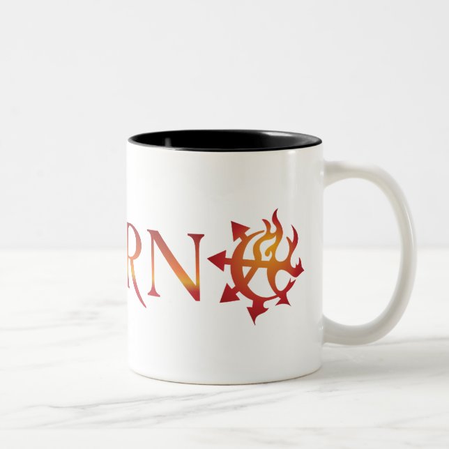 De Café Em Dois Tons Caneca #1 do inferno (Direita)