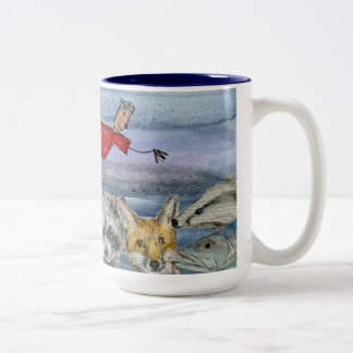 De Café Em Dois Tons Caneca (#1): Joanna Voando Sobre Animais