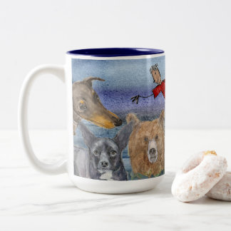 De Café Em Dois Tons Caneca #3 Joanna Voando Sobre Animais