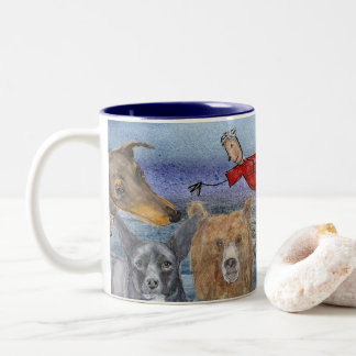 De Café Em Dois Tons Caneca #3 Joanna Voando Sobre Animais 